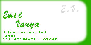 emil vanya business card